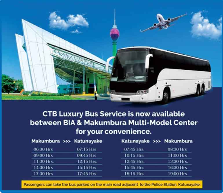 CTB launches luxury bus service on BIA-Makumbura route 