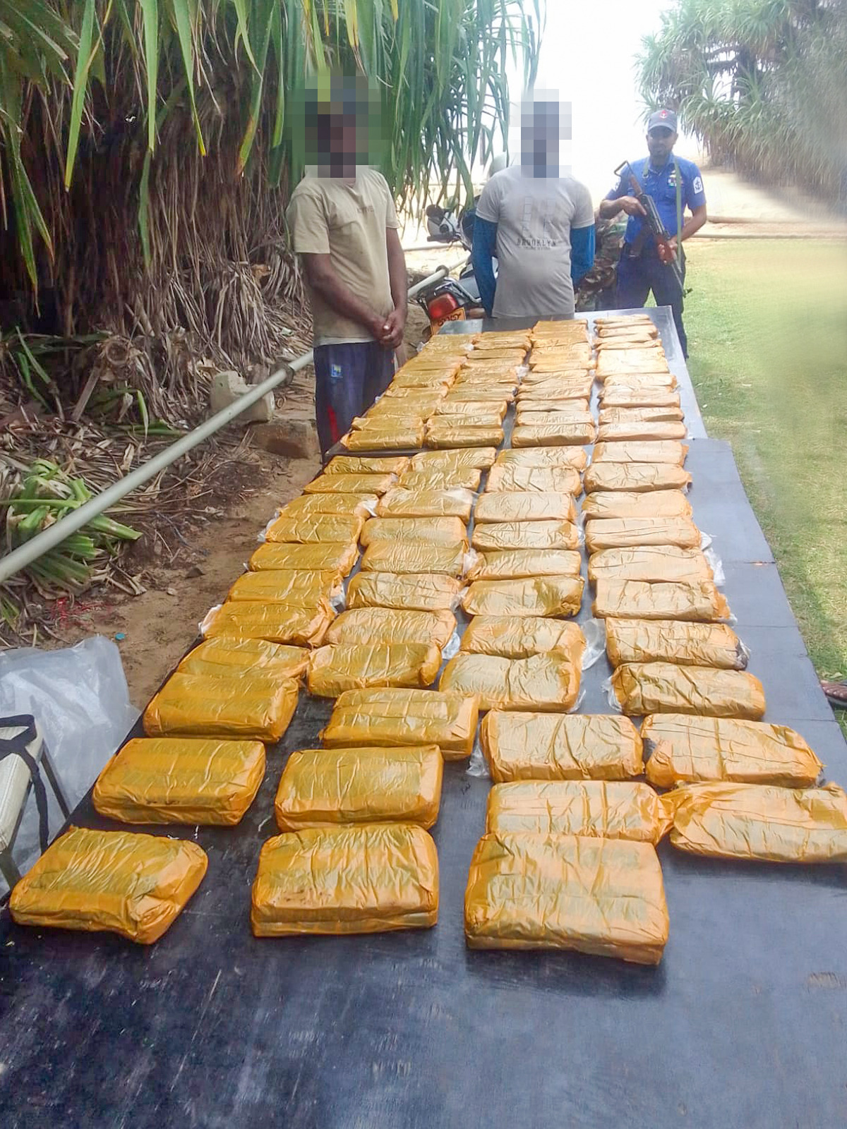 හෂිස් මත්ද්‍රව්‍ය කිලෝ ග්‍රෑම් 50 කට අධික තොගයක් සමඟ සැකකරුවන් 2ක් නාවික හමුදා භාරයට  