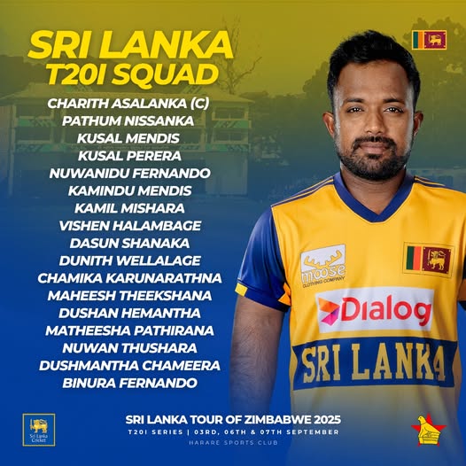 ආසියානු කුසලානය - 2025 සඳහා ශ්‍රී ලංකා සංචිතය නම් කෙරේ