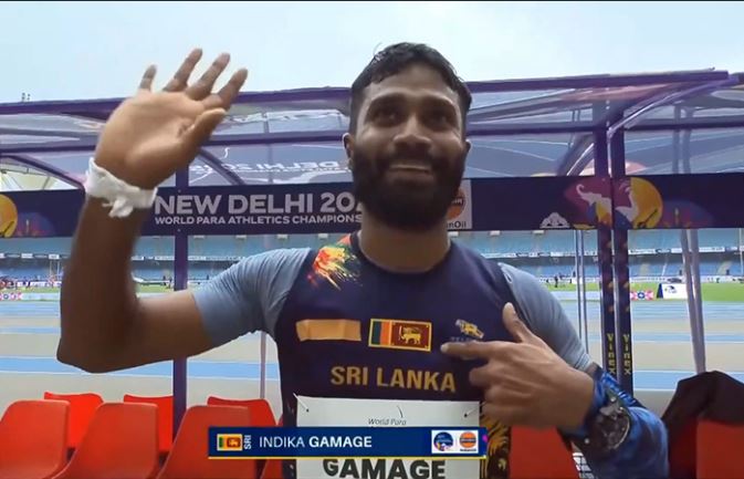 ලෝක පැරා මලල ක්‍රීඩා ශූරතාවලියේ දී යුද්ධ හමුදා පැරා මලල ක්‍රීඩක කෝප්‍රල් නුවන් ඉන්දික ගමගේට ලෝකඩ පදක්කමක්