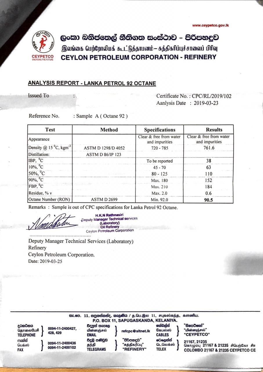 final report 92 oct