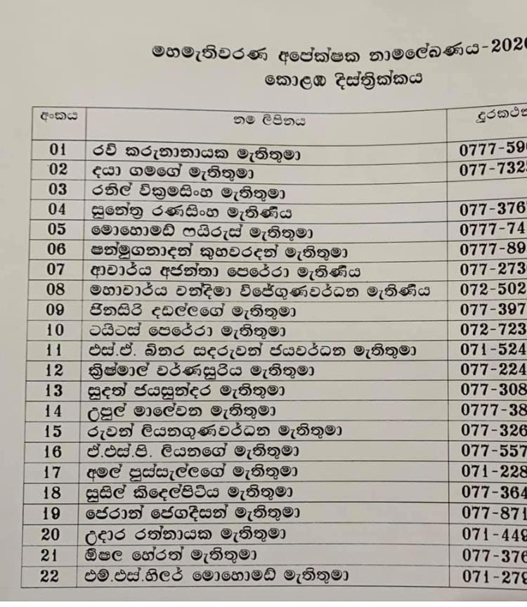 list